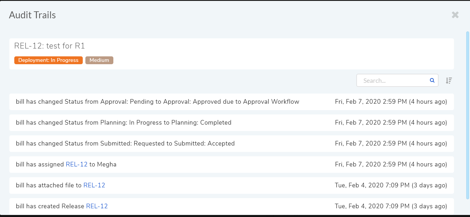 audit trail