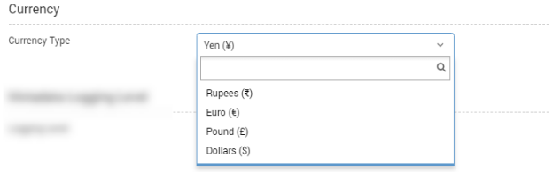 Currency settings