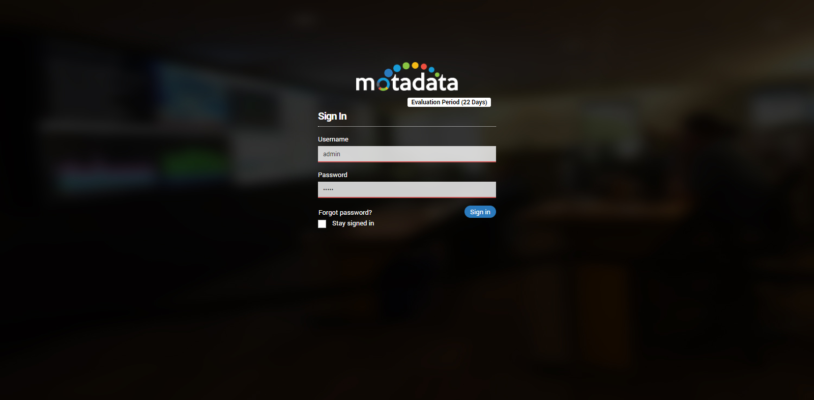 login into motadata