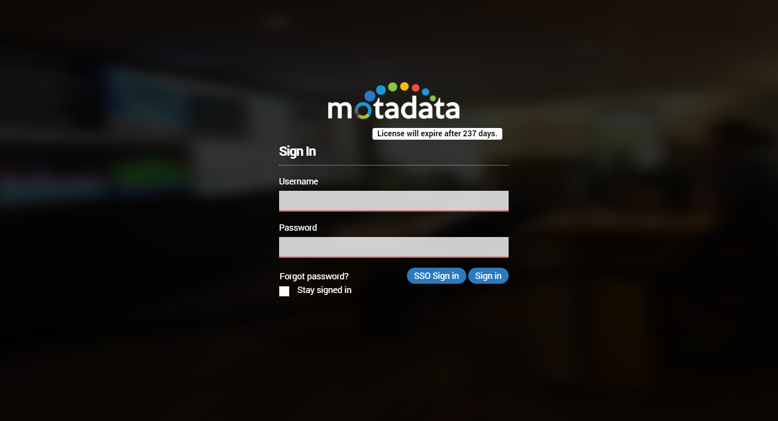 login into motadata