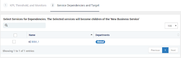 Service Dependencies and Target