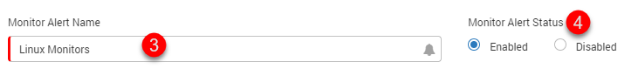 Alert name and alert status