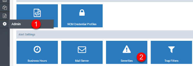 Severities in Admin