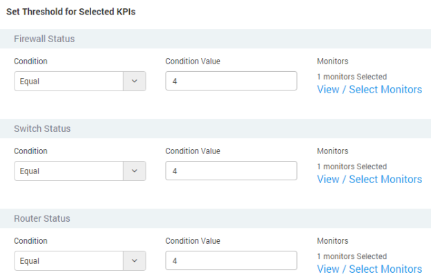 Select Thrshold for KPI