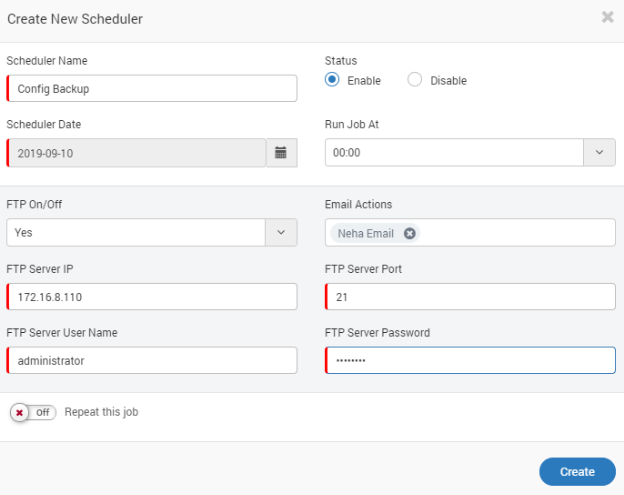 Config backup job