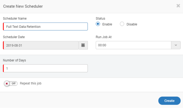 FullText Data Retention Job