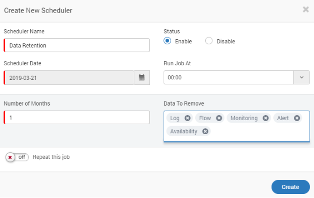 scheduler for data retention