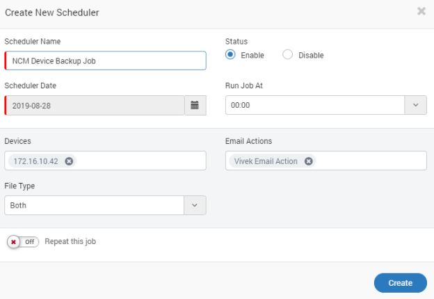 NCM Device Backup Job