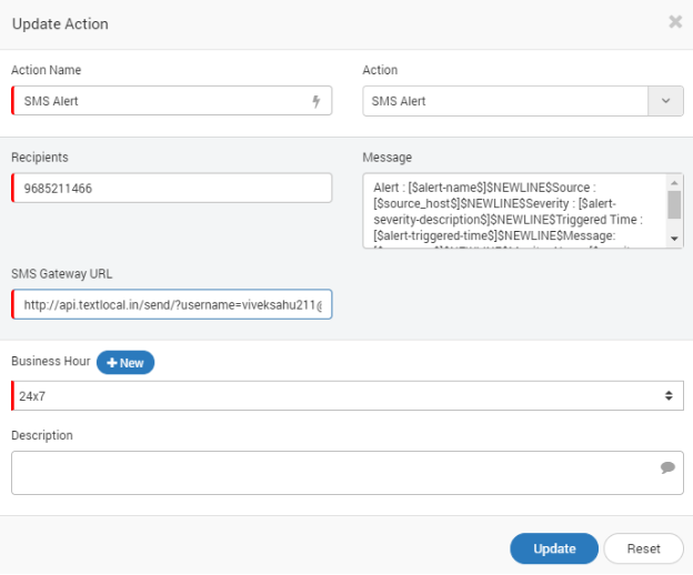 SMS Configuration