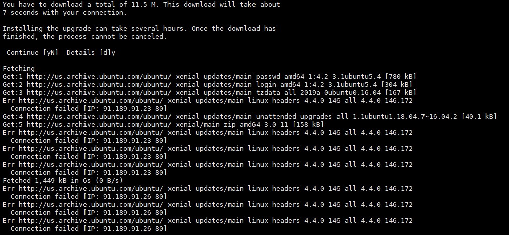 Error in Downloading Linux Header Package
