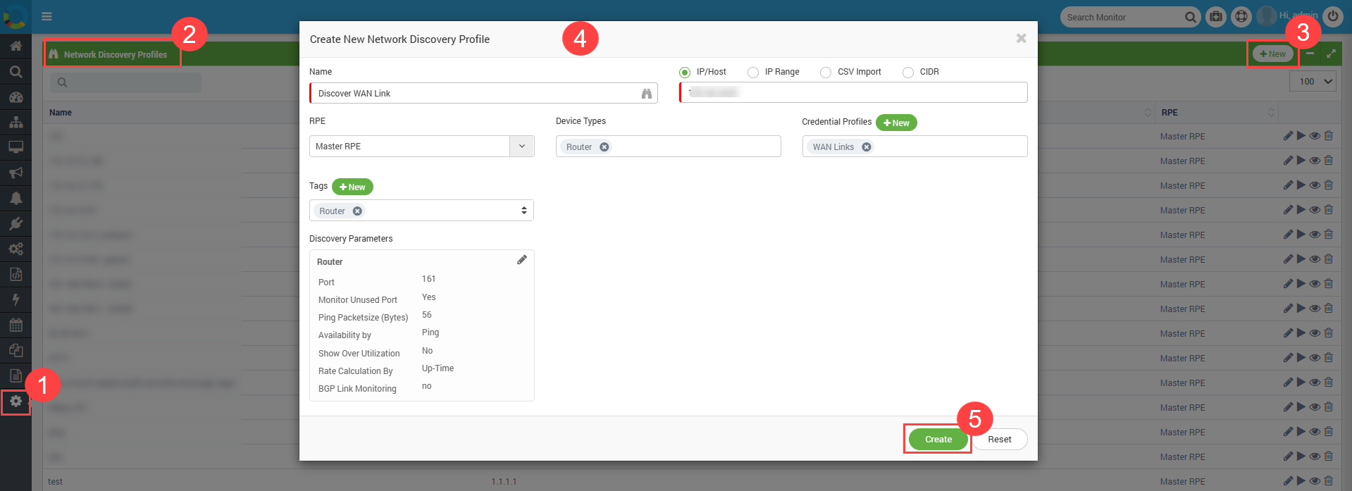 Create Network Discovery Profile