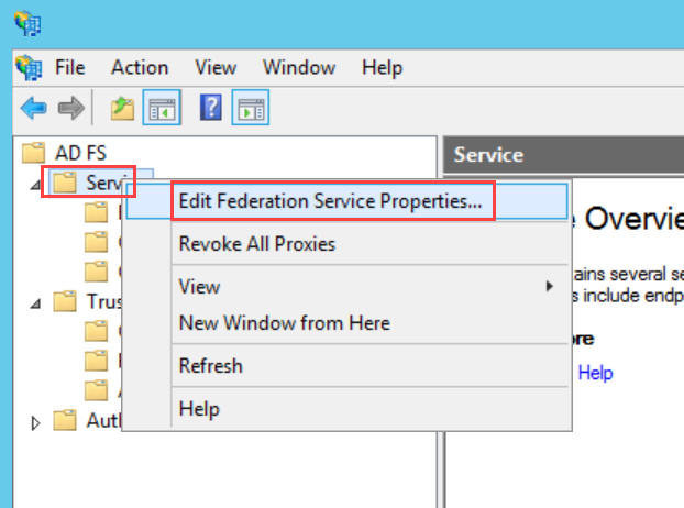 Federation Service Properties