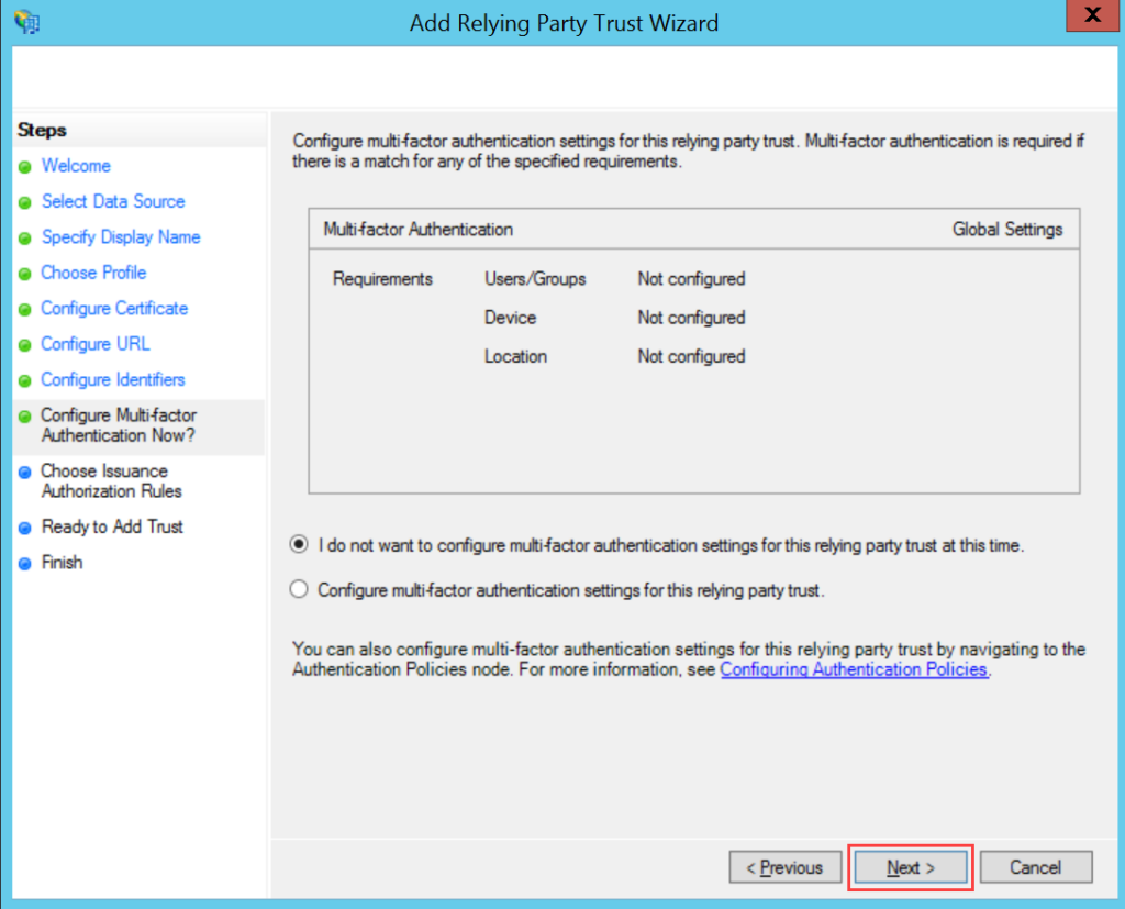 Configure Multi-factor Authentication