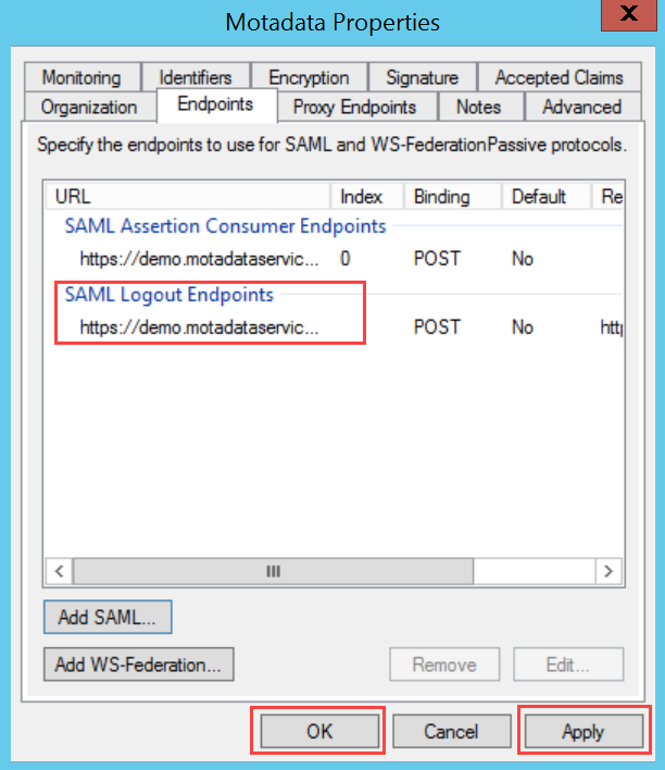 SAML Logout Endpoint