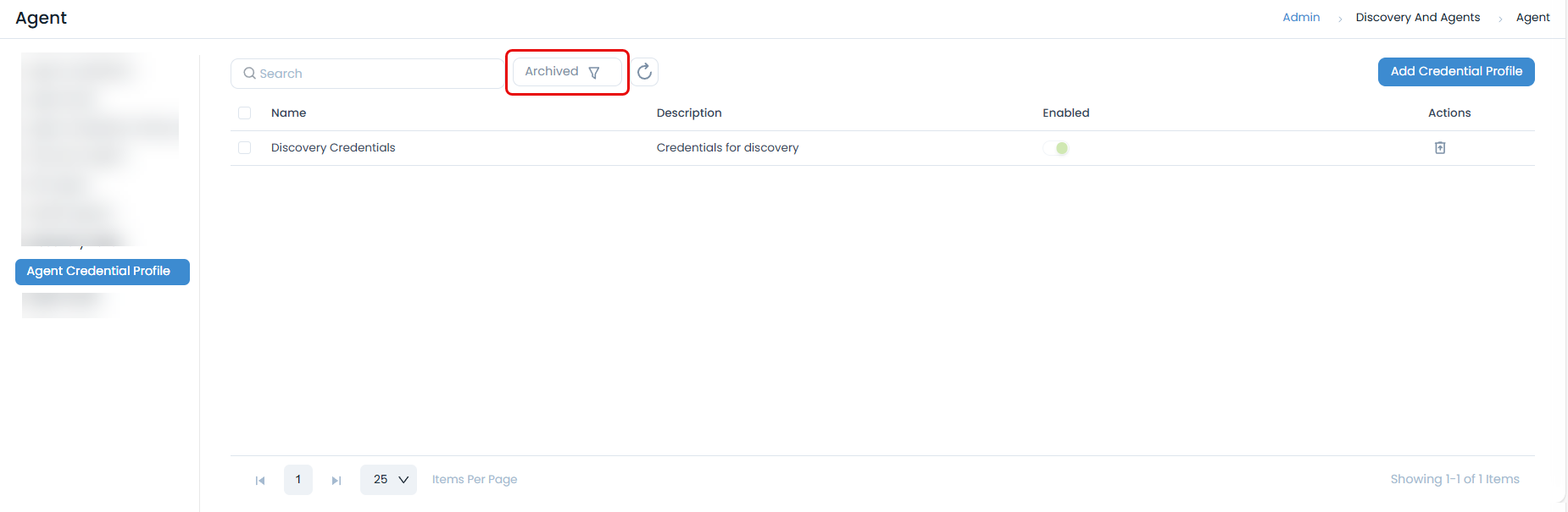 Archived Profiles List