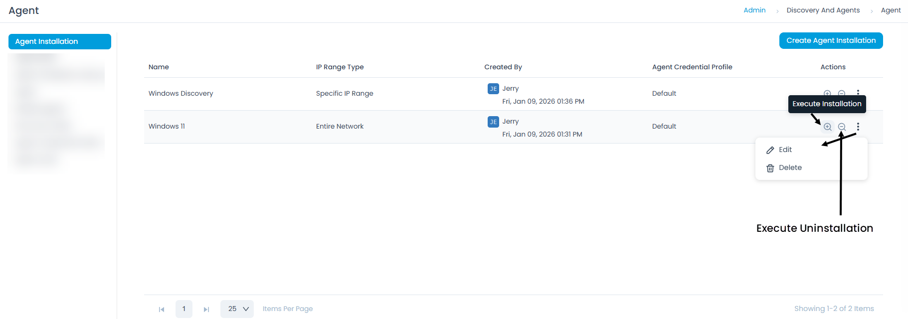 Agent Installation via Poller Scan Creation