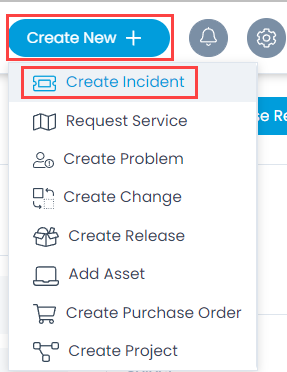 Create Incident Option