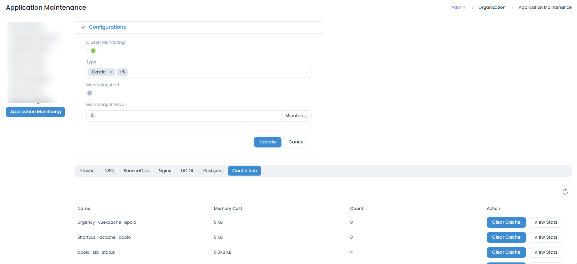 Cache Info Monitoring