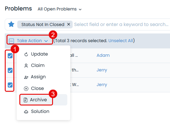 Archiving Multiple Problems