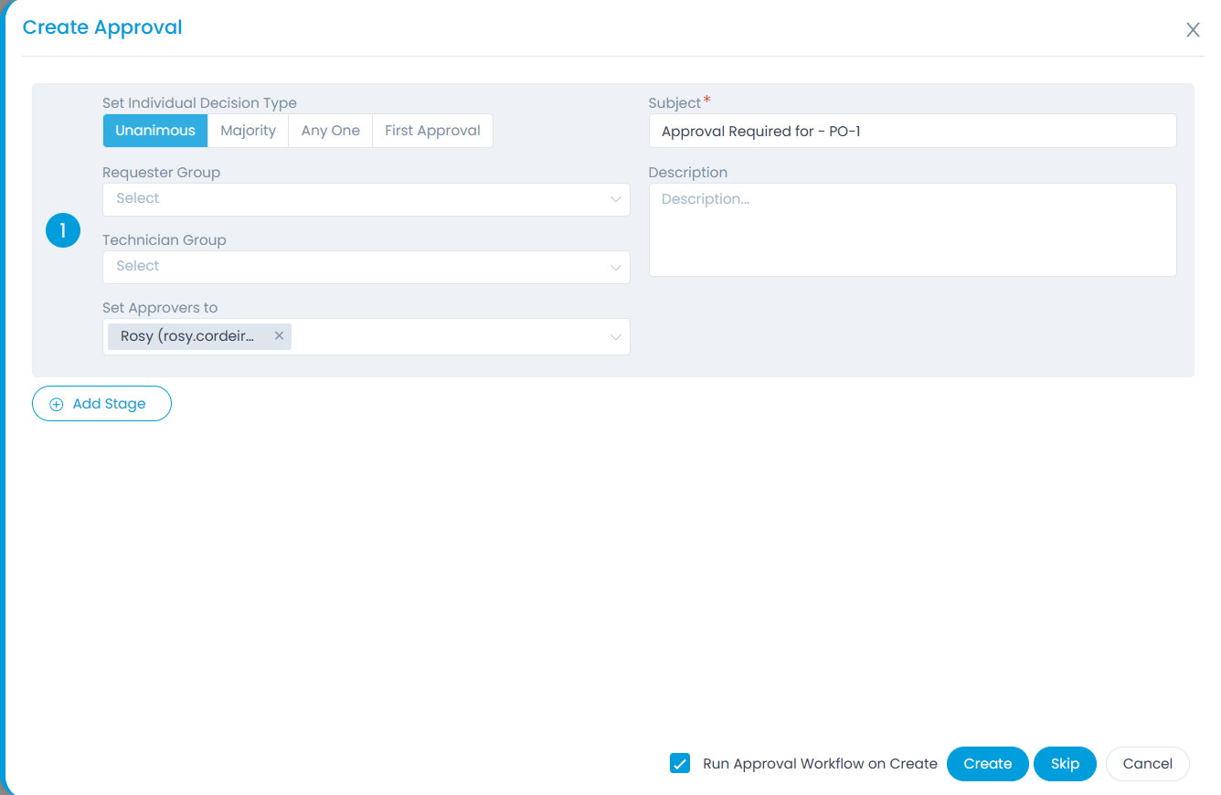 Create Approval Form