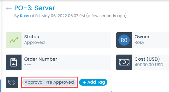 Pre-Approved Purchase Order