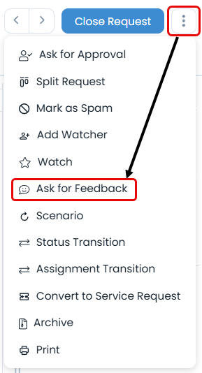 Ask for Feedback option