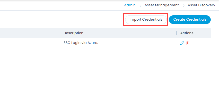 Import Credentials Button