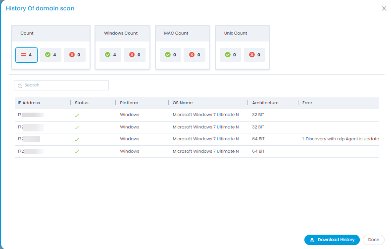 View Individual Scan History