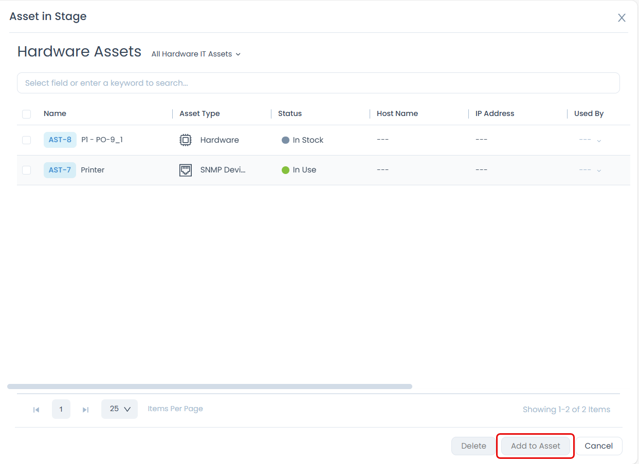 Assets Moved to Stage