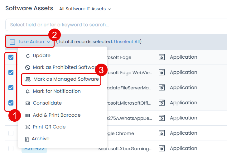 Mark as Managed Software Option