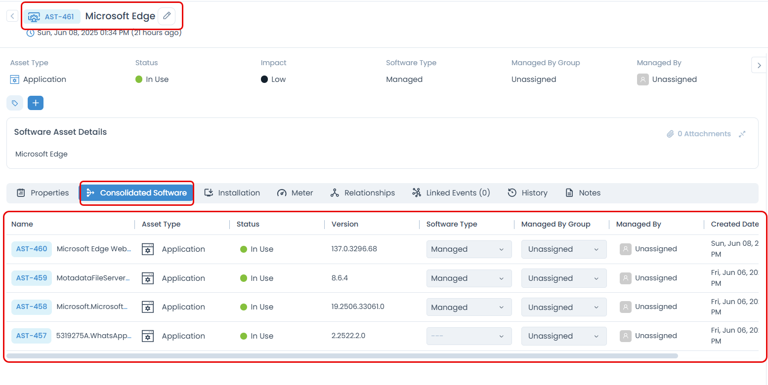 Viewing Consolidated Software
