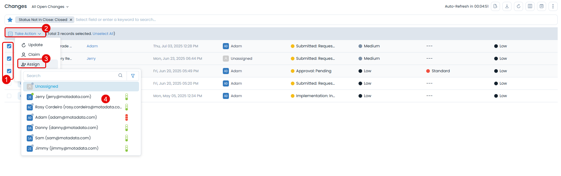 Selecting and Assigning Change