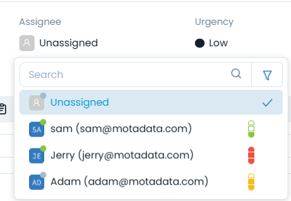 Assigning request to technician on details page