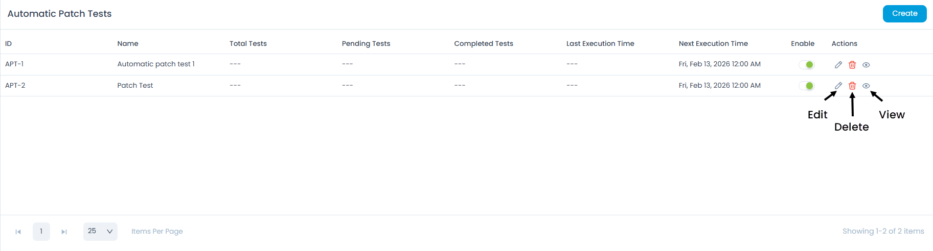 Automatic Patch Test List