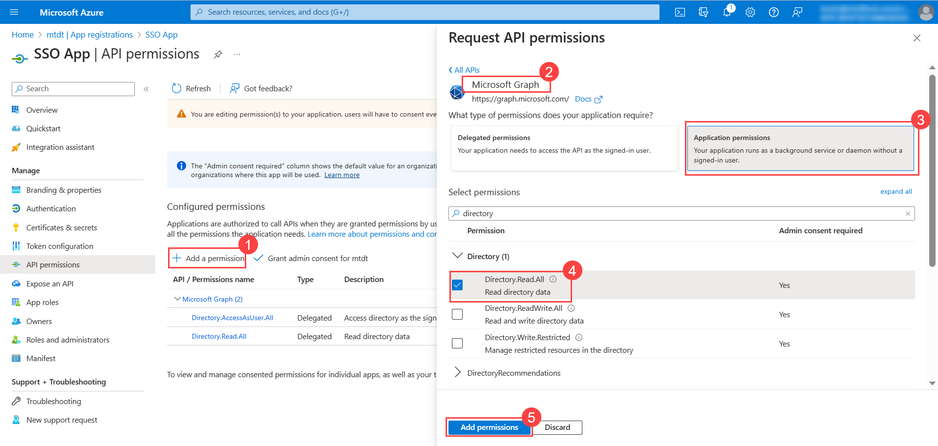 Application permissions