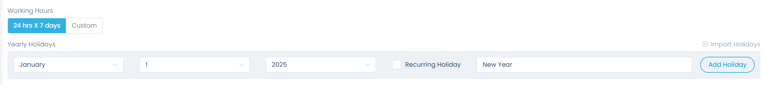 Add Business Hour Page