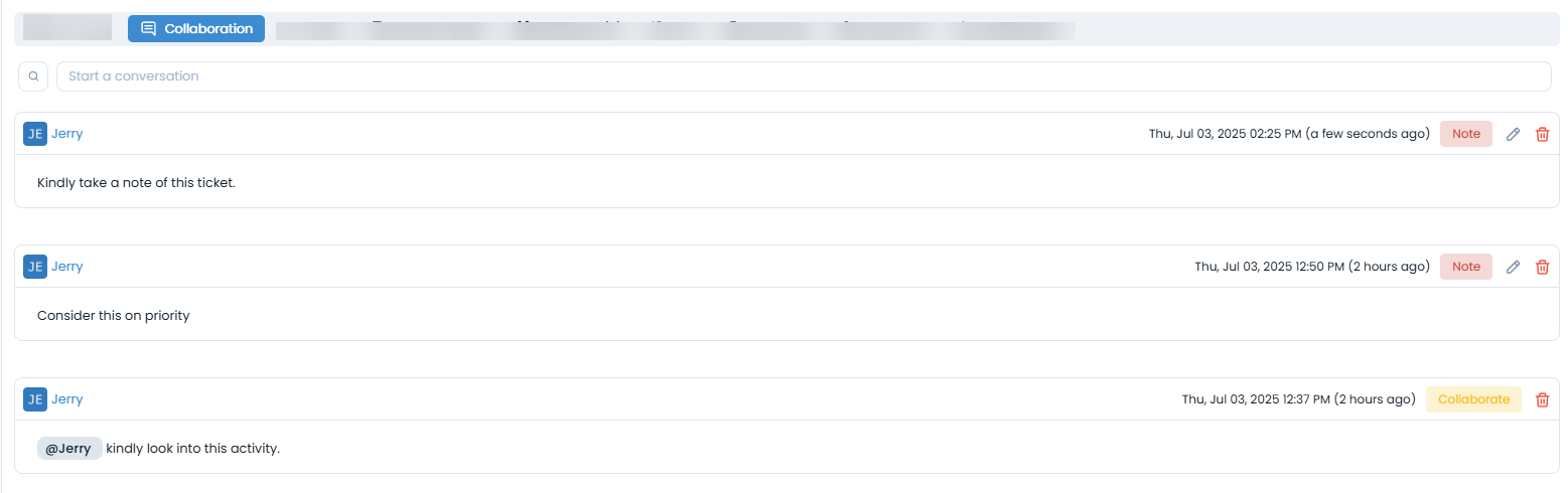 The Collaboration tab