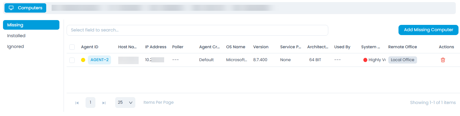 Computers in which the Patch is Missing
