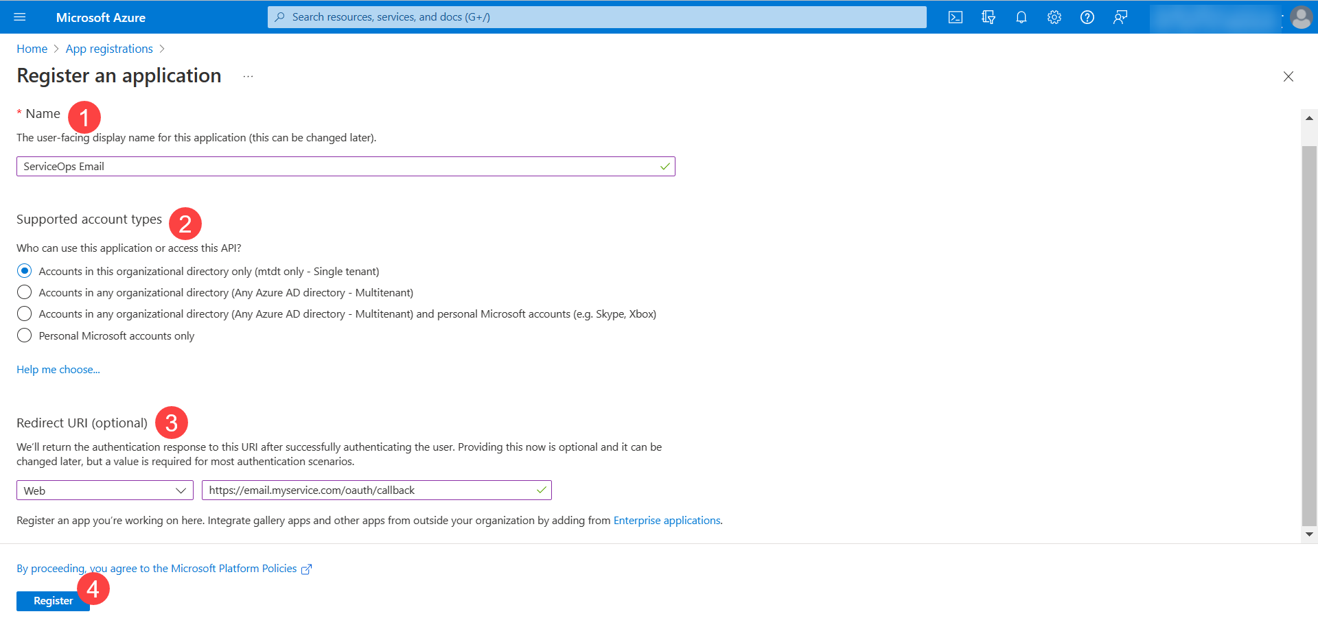Register the Application