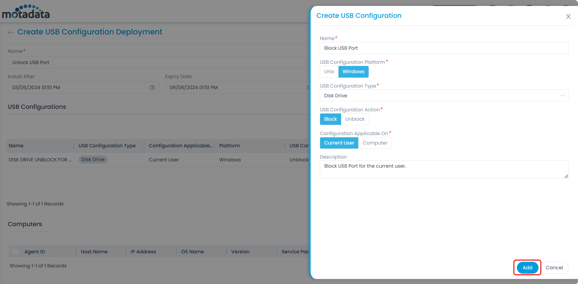 Create USB Configuration