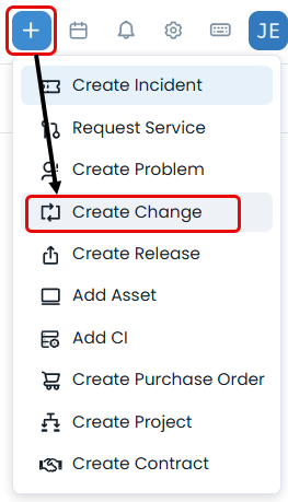 Create Change option