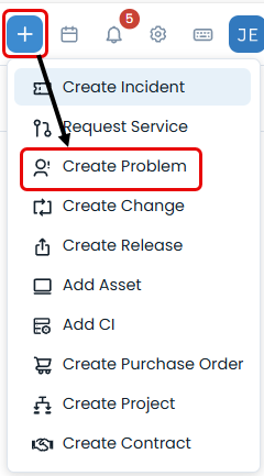 Create Problem option