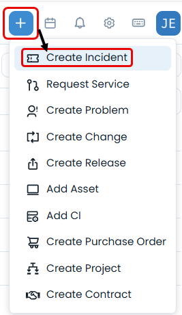 Create Request option