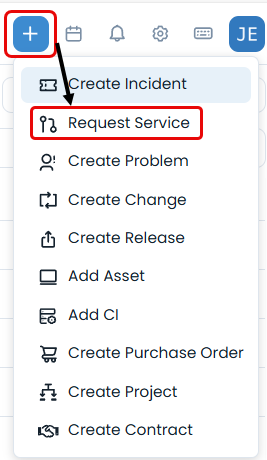 Create a Service Request option