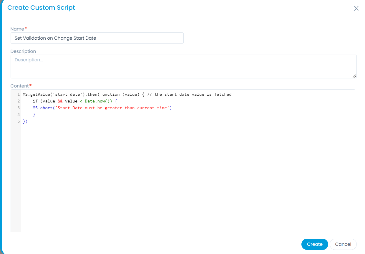 Create Custom Script