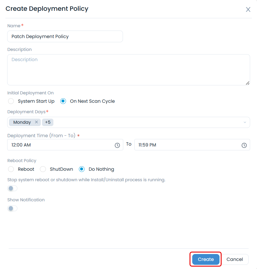 Create Deployment Policy