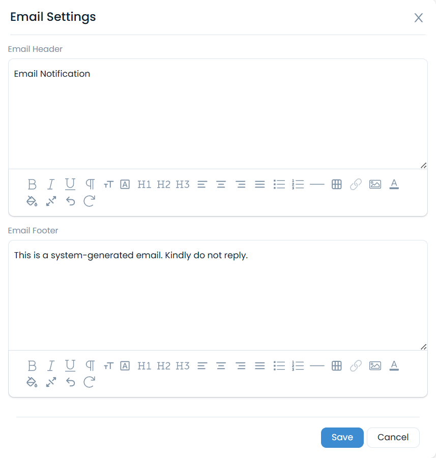 Email Settings