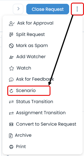 Select Scenario option