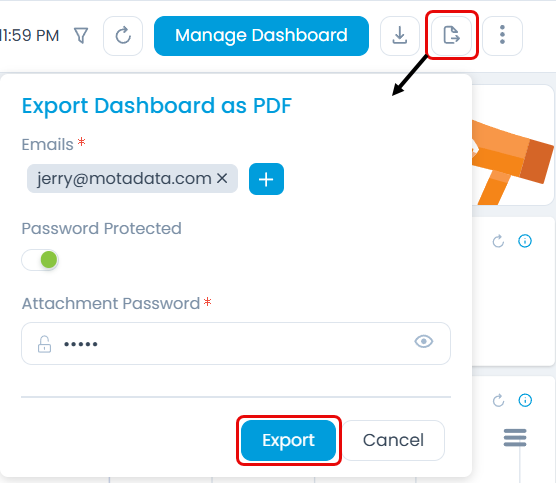 Export Dashboard