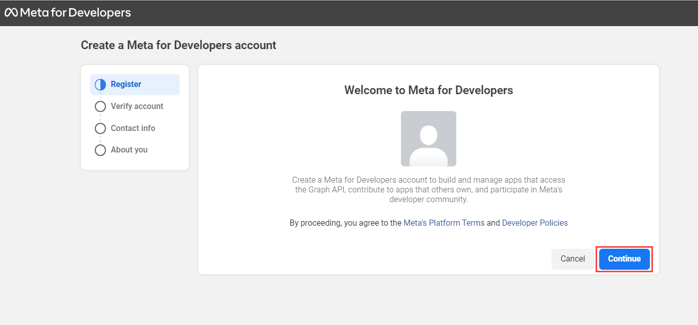 Meta for Developers Page